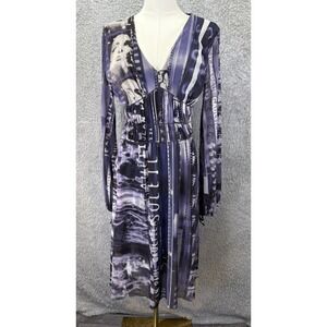 Jean Paul Gaultier Soleil Mesh Dress Film Strip Graphic Print Sheer Sz M Italy